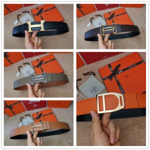 Hermes Men's Belt Reversible Leather Belt 38mm