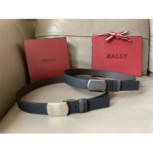 BALLY Men's Double Sided Leather Business Formal Buckle Belt