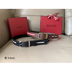 BALLY Men's Casual Fabric with Leather Pin Buckle Belt