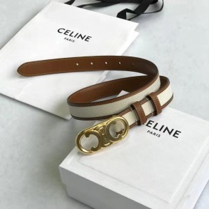 Celine BORDER MAILLON TRIOMPHE MEDIUM BELT IN FABRIC AND CALF AND LEATHER