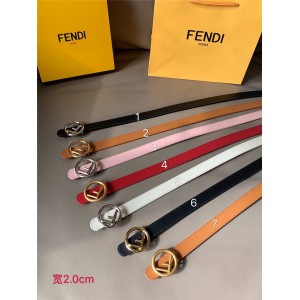 Fendi Women's F Logo Round Buckle Leather Belt 8C0591