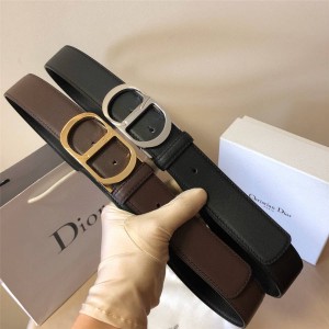 dior official website men's new leather CD buckle 3.5CM belt 4444