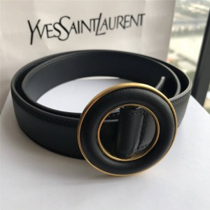 YSL Saint Laurent Luxury New Calfskin Round Buckle 3.0CM Belt