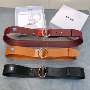 Chloè women's new plain leather C buckle 40mm belt