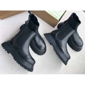 Burberry Women's Shoes Leather Brogue / Braemar Chelsea Booties