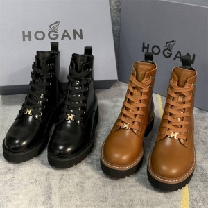 HOGAN Ladies H543 Series Combat Short Boots Martin Boots Fighting Boots