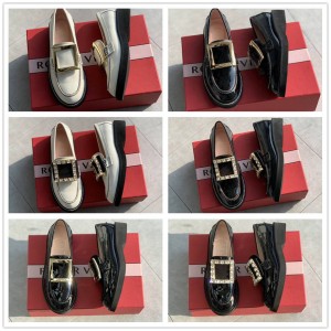 Roger Vivier RV Viv' Rangers Metal Buckle Loafers