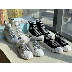 LANVIN Women's Shoes New Logo High-Top/Low-Top Canvas Sneakers
