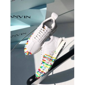 LANVIN men's shoes printed leather BUMPR sneakers running shoes