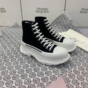 Alexander McQueen TREAD SLICK high-top canvas lace-up boots