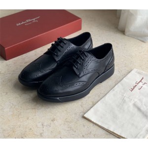 Ferragamo Men's Leather Shoes Brock Business Derbys