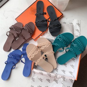 Hermes matte non-slip Tandem flat sandals and slippers