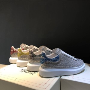 alexander mcqueen couple new crystal platform heightened sneakers