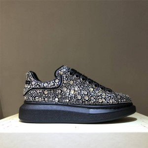 alexander mcqueen rhinestone platform lace-up sneakers