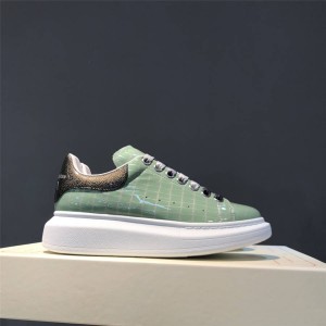 alexander mcqueen crocodile-embossed high-heeled lace-up sneakers