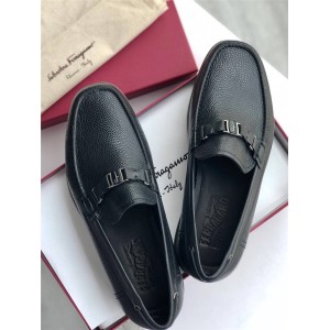 Ferragamo men's shoes logo leather loafers casual shoes