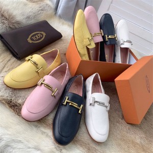 Tod's new leather ladies leather shoes flat shoes loafers