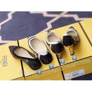 Fendi women's new style flat shoes single shoes mid-heel high heels