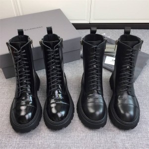 Balenciaga women's boots new lace-up leather Martin boots platform boots