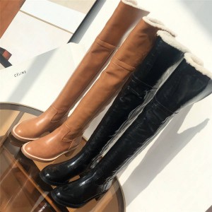 Celine FOLCO Butter, Leather and Wool High Over the Knee Boots