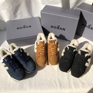 HOGAN new heightened thick-soled wool H222 series sneakers