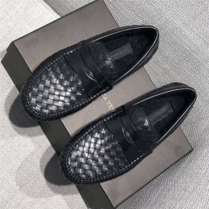 BOTTEGA VENETA BV men's shoes wool and velvet knit loafers