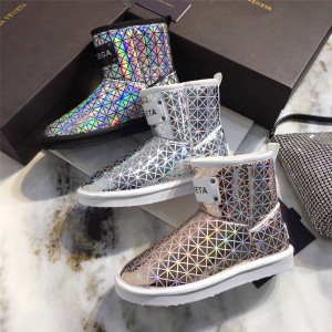 Bottega Veneta BV women's boots geometric laser sequin snow boots