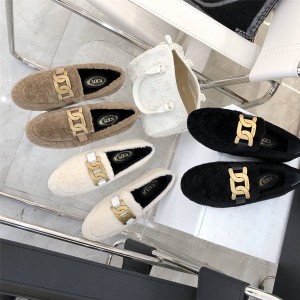 Tod's official website new women's shoes with fur loafer