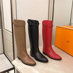 Hermes official website new women's boots rivet Jumping boots