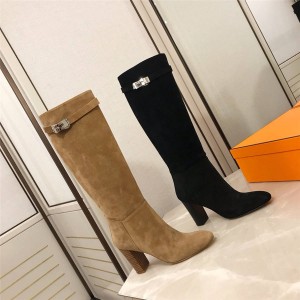 Hermes official website new suede mid-tube Story boots