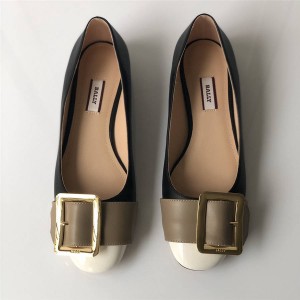 BALLY ladies Janelle buckle flat shoes single shoes