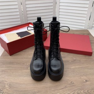 VALENTINO Women's Boots Uniqueform calfskin big V platform ankle boots