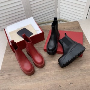 VALENTINO Increased Uniqueform Calfskin Big V Platform Shoes