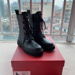 VALENTINO lace-up zipper motorcycle boots Martin boots ankle boots