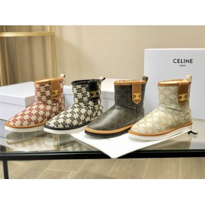 Celine new women's boots Arc de Triomphe print snow boots