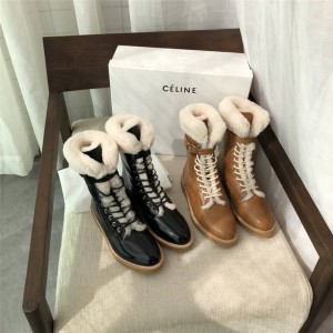 Celine new women's boots short boots warm wool Martin boots