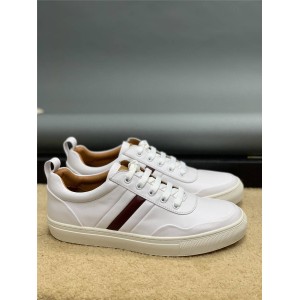 bally official website men's shoes leather striped casual sneakers
