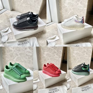 Alexander McQueen official couple shoes leather cushion sneakers