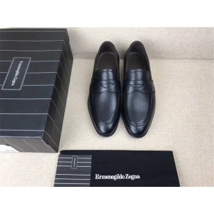Ermenegildo Zegna pebbled leather business fashion leather shoes