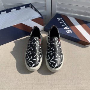 bally new men's shoes full logo printing one-legged casual shoes