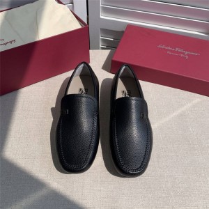 ferragamo men's shoes new leather one-legged peas shoes