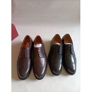 Ferragamo DONEGAL brogue carved lace-up men's leather shoes