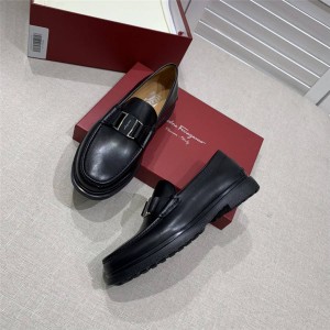 Ferragamo men's shoes VARA buckle moccasin loafers