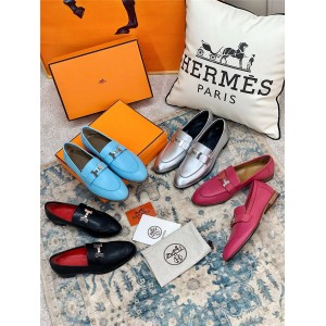 Hermes women's shoes new ladies Paris loafers leather shoes
