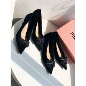 MIUMIU women's shoes new bow-knot flat shoes high heels