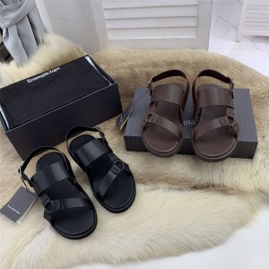 Zegna official website men's leather calfskin sandals