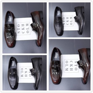 Ferragamo Men's Shoes Men's Patent Leather Casual Leather Shoes Loafers