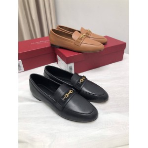 Ferragamo Ms. Gancini series loafers small leather shoes 0741183