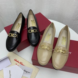 Ferragamo Gancini series 8 buckle loafer women's shoes