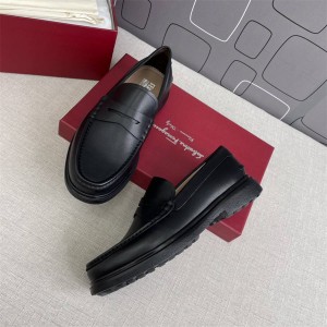 Ferragamo men's leather platform penny loafers